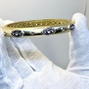NEW Matt 14k Gold Filled Bangle with CZ Crystals